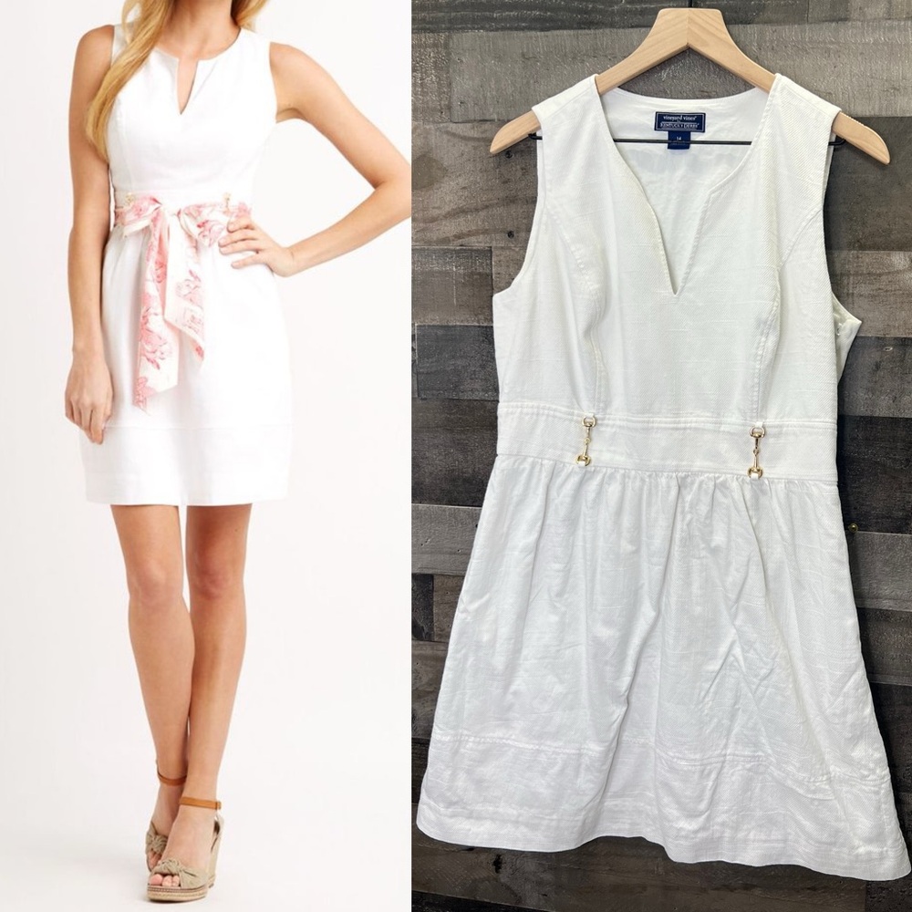 Vineyard Vines for Kentucky Derby White Cotton Mini Dress